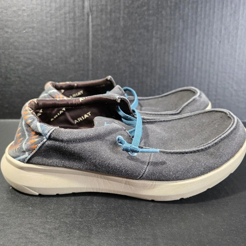 Ariat Mens Hilo Canvas Loafers Grey Aztec Print 10044586 Size 10D‎